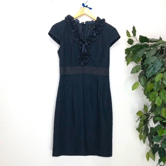 Sandra Darren Denim Dress With Frill Around Bust - Picture 1 of 7
